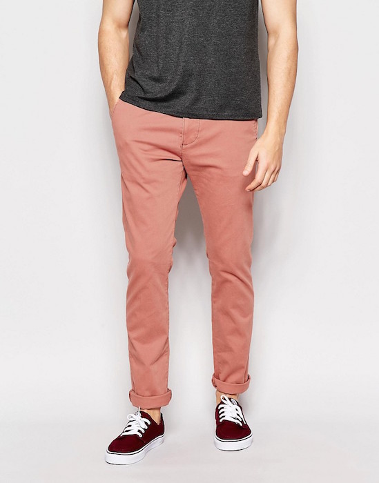 Hollister Chino In Skinny Fit In Salmon